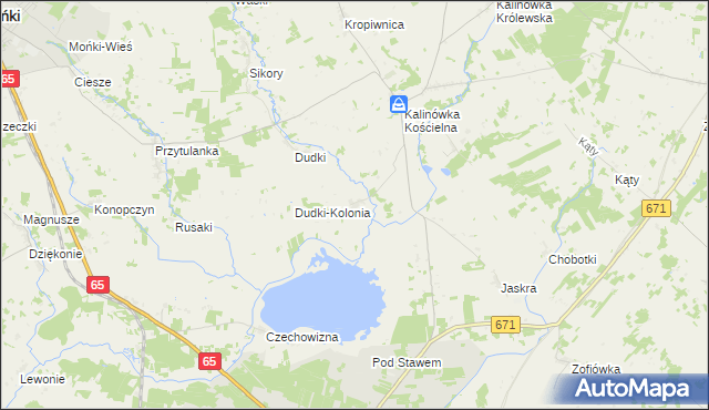 mapa Guzy gmina Knyszyn, Guzy gmina Knyszyn na mapie Targeo