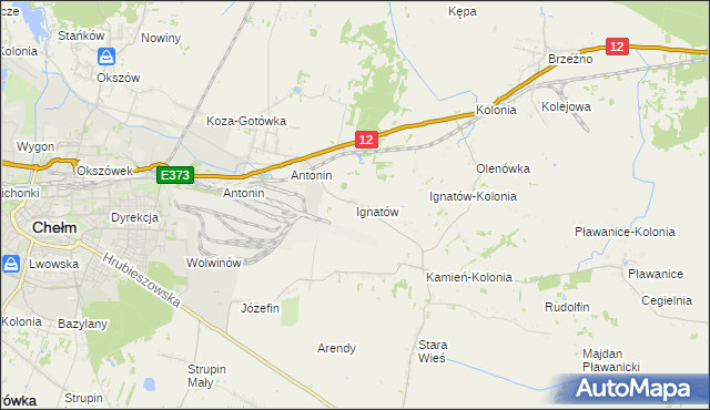 mapa Ignatów gmina Kamień, Ignatów gmina Kamień na mapie Targeo