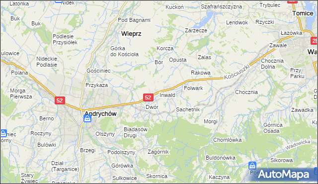 mapa Inwałd, Inwałd na mapie Targeo