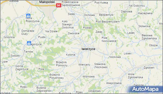 mapa Iwierzyce, Iwierzyce na mapie Targeo