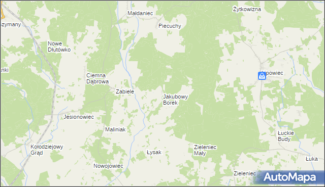 mapa Jakubowy Borek, Jakubowy Borek na mapie Targeo