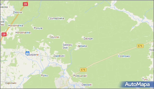 mapa Jałówka gmina Supraśl, Jałówka gmina Supraśl na mapie Targeo