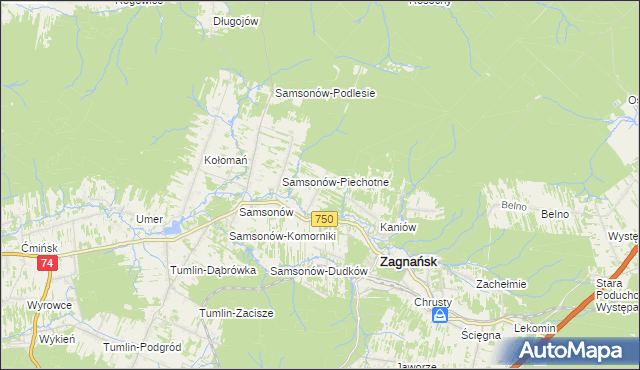 mapa Jasiów, Jasiów na mapie Targeo