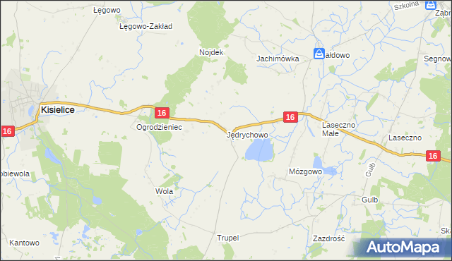 mapa Jędrychowo gmina Kisielice, Jędrychowo gmina Kisielice na mapie Targeo
