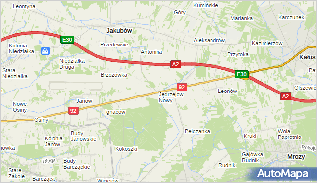 mapa Jędrzejów Nowy, Jędrzejów Nowy na mapie Targeo