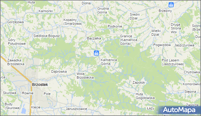 mapa Kamienica Górna, Kamienica Górna na mapie Targeo