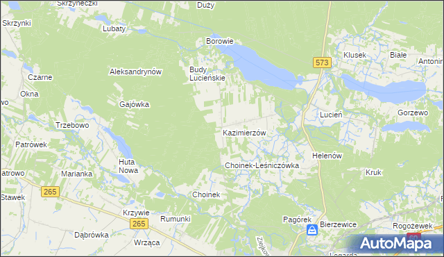 mapa Kazimierzów gmina Gostynin, Kazimierzów gmina Gostynin na mapie Targeo