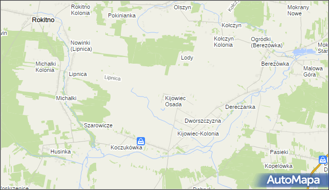 mapa Kijowiec Osada, Kijowiec Osada na mapie Targeo