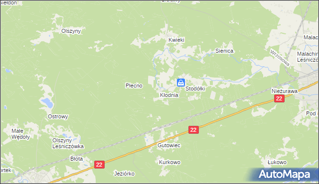 mapa Kłodnia gmina Czersk, Kłodnia gmina Czersk na mapie Targeo