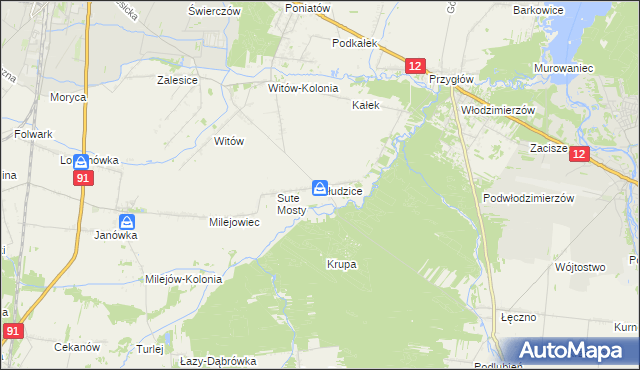 mapa Kłudzice, Kłudzice na mapie Targeo