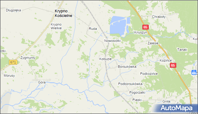 mapa Kobuzie gmina Dobrzyniewo Duże, Kobuzie gmina Dobrzyniewo Duże na mapie Targeo