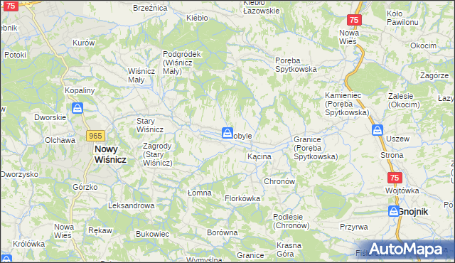 mapa Kobyle gmina Nowy Wiśnicz, Kobyle gmina Nowy Wiśnicz na mapie Targeo