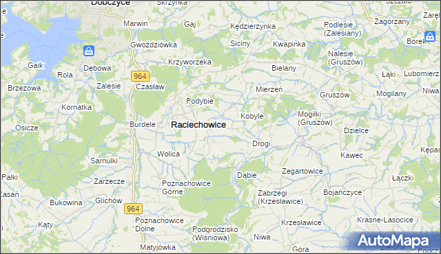 mapa Komorniki gmina Raciechowice, Komorniki gmina Raciechowice na mapie Targeo