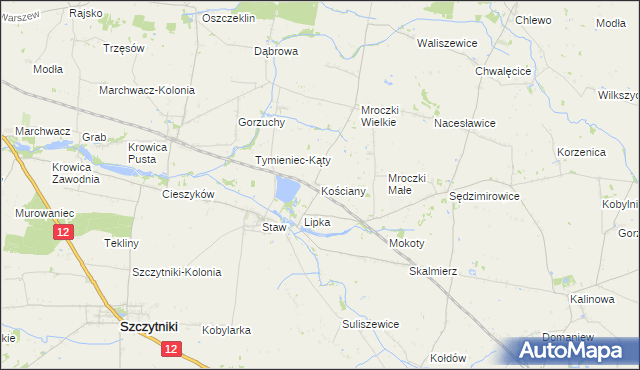 mapa Kościany, Kościany na mapie Targeo