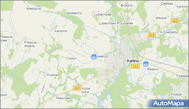 mapa Kowańcz, Kowańcz na mapie Targeo