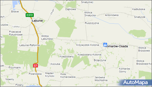 mapa Krzywystok-Kolonia, Krzywystok-Kolonia na mapie Targeo