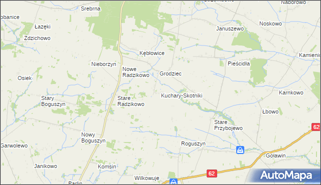 mapa Kuchary-Skotniki, Kuchary-Skotniki na mapie Targeo