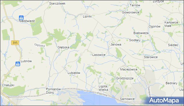 mapa Lasowice gmina Otmuchów, Lasowice gmina Otmuchów na mapie Targeo