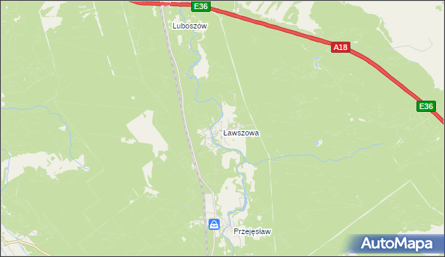 mapa Ławszowa, Ławszowa na mapie Targeo