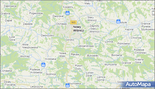 mapa Leksandrowa, Leksandrowa na mapie Targeo