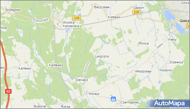 mapa Leszczno, Leszczno na mapie Targeo