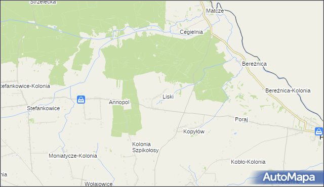 mapa Liski gmina Horodło, Liski gmina Horodło na mapie Targeo
