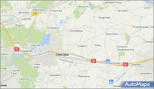 mapa Łowęcin, Łowęcin na mapie Targeo