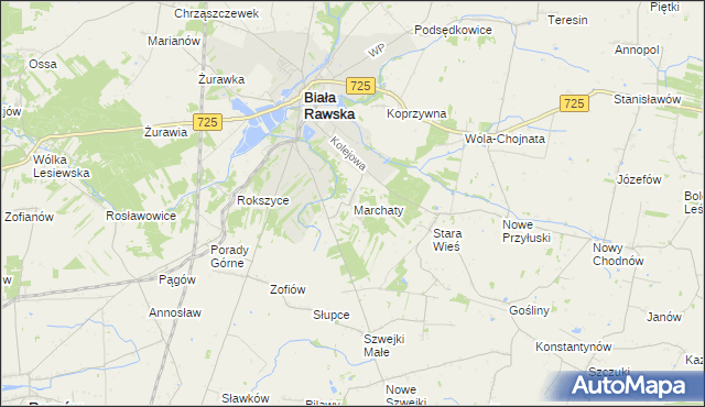 mapa Marchaty, Marchaty na mapie Targeo