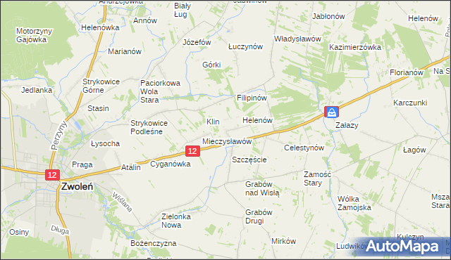 mapa Michalin gmina Zwoleń, Michalin gmina Zwoleń na mapie Targeo