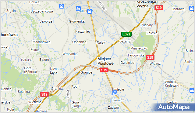 mapa Miejsce Piastowe, Miejsce Piastowe na mapie Targeo