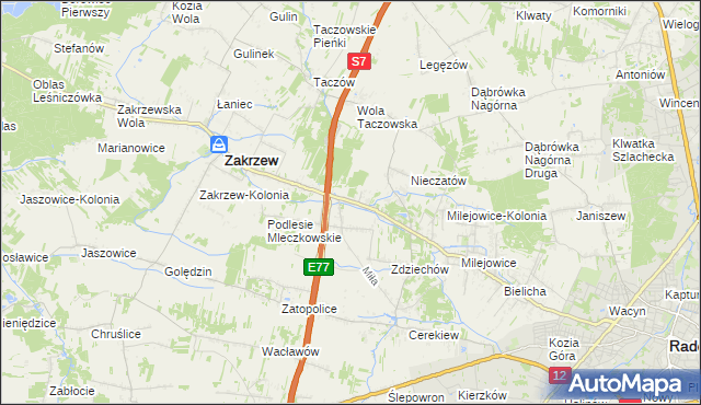 mapa Mleczków, Mleczków na mapie Targeo