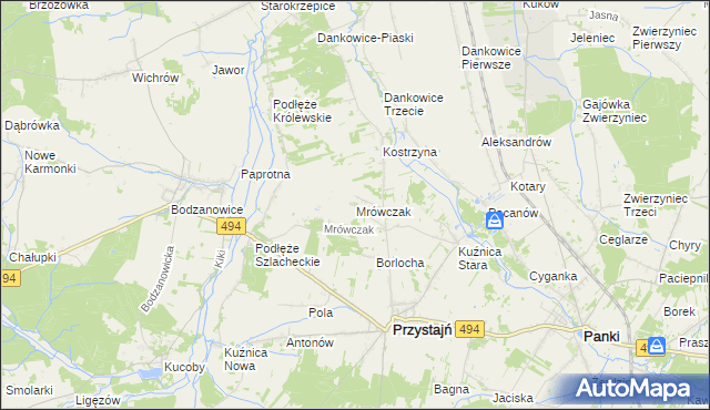 mapa Mrówczak, Mrówczak na mapie Targeo