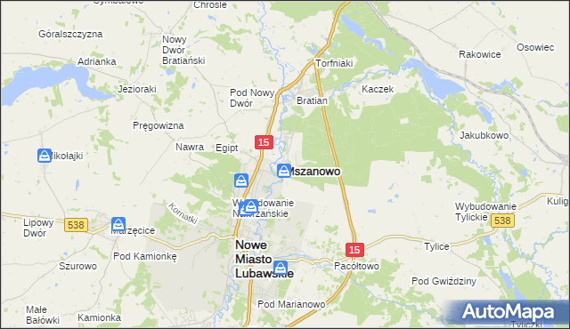 mapa Mszanowo, Mszanowo na mapie Targeo