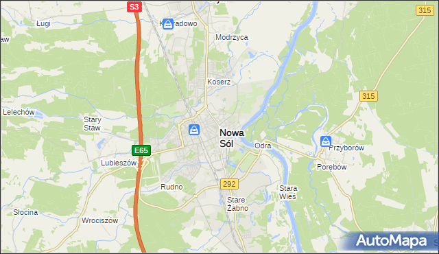 mapa Nowa Sól, Nowa Sól na mapie Targeo