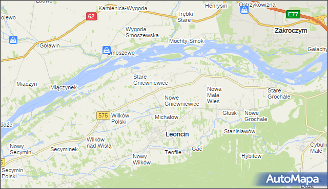 mapa Nowe Gniewniewice, Nowe Gniewniewice na mapie Targeo