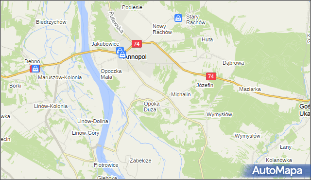 mapa Opoka-Kolonia, Opoka-Kolonia na mapie Targeo