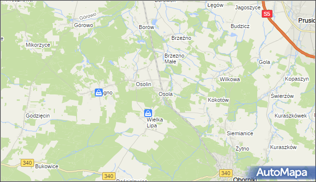 mapa Osola, Osola na mapie Targeo