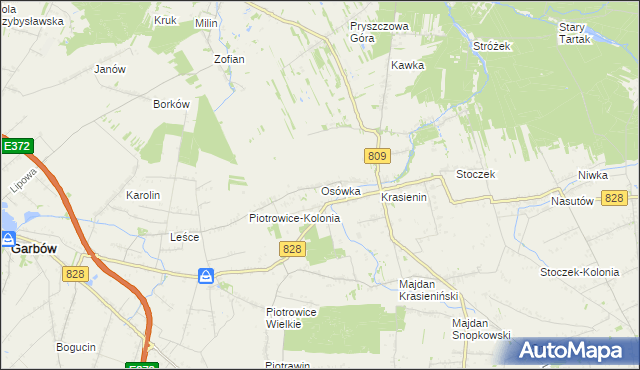 mapa Osówka gmina Niemce, Osówka gmina Niemce na mapie Targeo