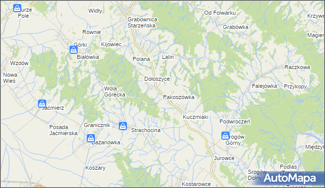 mapa Pakoszówka, Pakoszówka na mapie Targeo