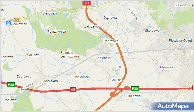 mapa Palędzie, Palędzie na mapie Targeo