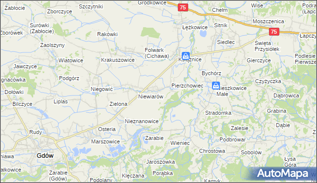 mapa Pierzchów, Pierzchów na mapie Targeo