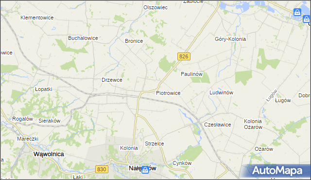 mapa Piotrowice gmina Nałęczów, Piotrowice gmina Nałęczów na mapie Targeo
