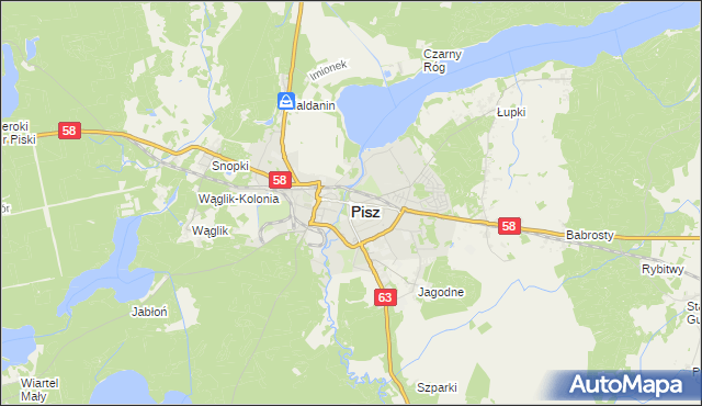 mapa Pisz, Pisz na mapie Targeo