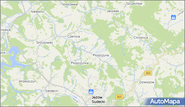 mapa Płoszczyna, Płoszczyna na mapie Targeo