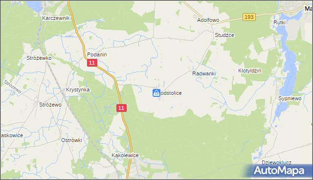 mapa Podstolice gmina Budzyń, Podstolice gmina Budzyń na mapie Targeo