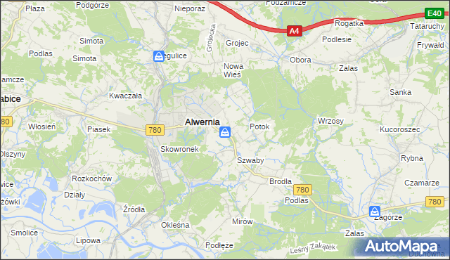 mapa Poręba Żegoty, Poręba Żegoty na mapie Targeo