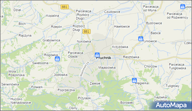 mapa Pruchnik powiat jarosławski, Pruchnik powiat jarosławski na mapie Targeo