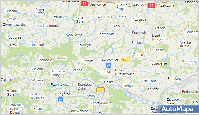 mapa Przytkowice, Przytkowice na mapie Targeo