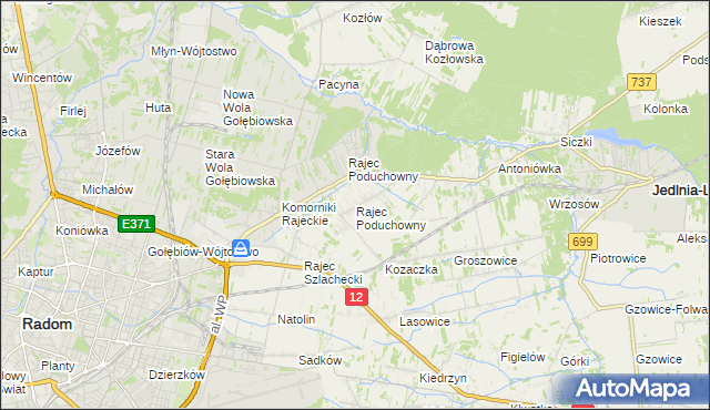 mapa Rajec Poduchowny, Rajec Poduchowny na mapie Targeo