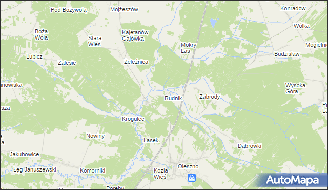 mapa Rudnik gmina Krasocin, Rudnik gmina Krasocin na mapie Targeo